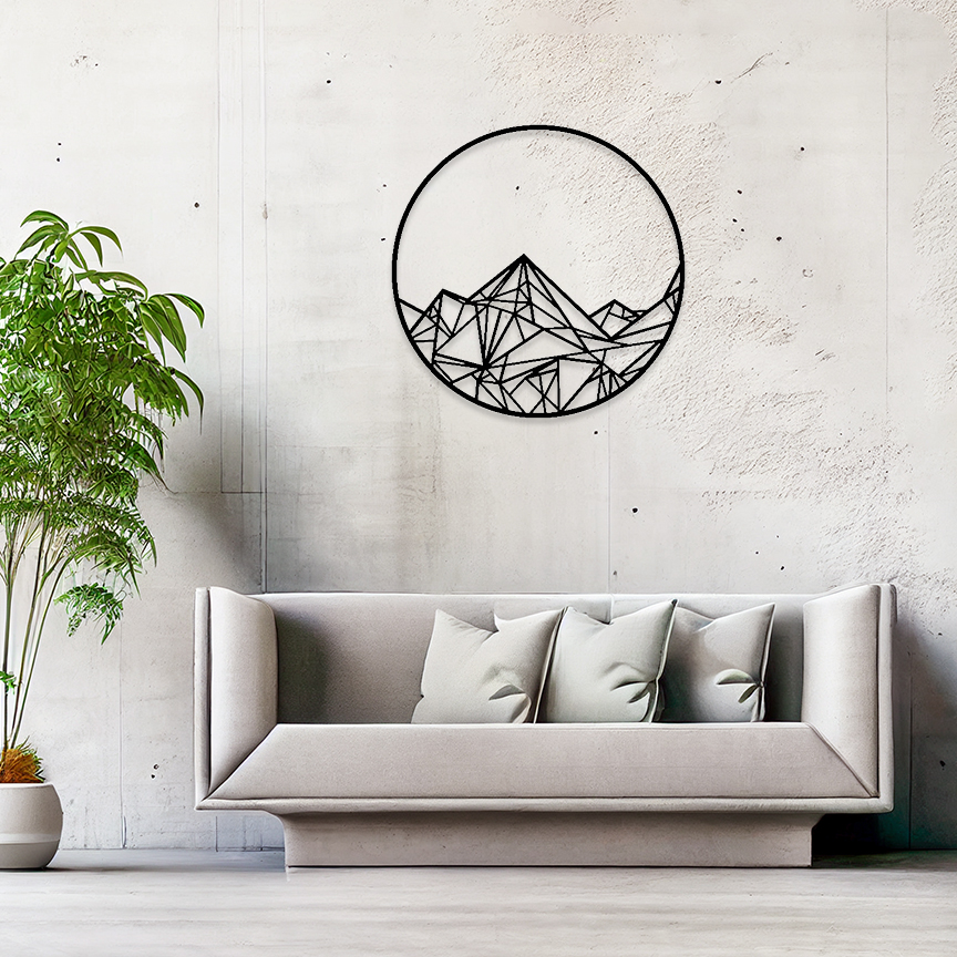 Nature Round Geometric Mountain Wall Hanging 2