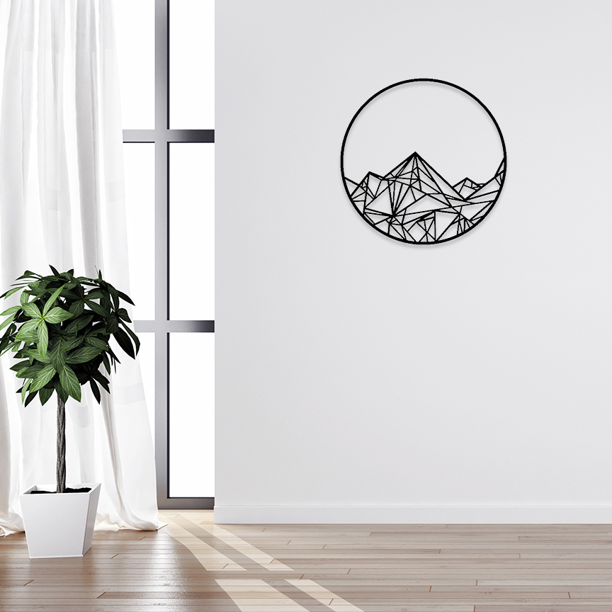 Nature Round Geometric Mountain Wall